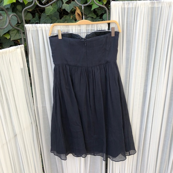 J. Crew Silk Soft Navy Flowy Strapless Dress - Picture 5 of 11